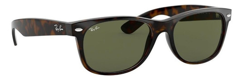 Anteojos De Sol Ray-ban New Wayfarer Classic Small Con Marco De Nailon Color Polished Tortoise, Lente Green De Cristal Clásica, Varilla Polished Tortoise De Nailon - Rb2132