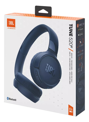 Fone De Ouvido On-ear Sem Fio Jbl Tune 520bt Azul