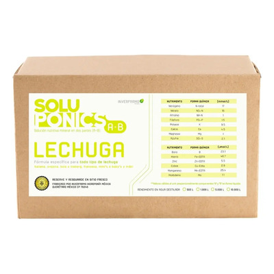 Solucion Nutritiva Lechuga 10,000l Soluponics Hidroponia  | Meses sin interés