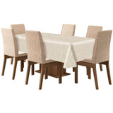 Toalha De Mesa De 6 Lugares Tecido Jacquard Retangular.