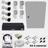 Kit 4 Câmeras Intelbras 1120 1004 Acessórios E Rack Completo