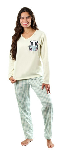 Pijama De Frio Flanelado Urso Panda Empório Do Algodão
