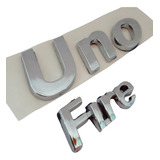 Insignia Emblema Fia.uno + Fire Baul Cromado