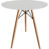 Mesa Redonda Jantar 80cm  Mdf  Eiffel Tripé Charles Eames 