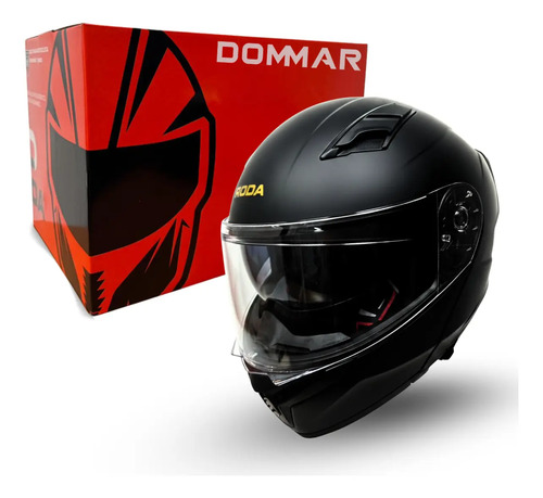 Casco Abatible Certificado Negro Mate Roda Force Evo Dommar