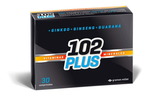 102 Plus Comprimidos X 30 Ginko Ginseng Guarana