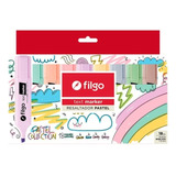 18 Resaltadores Filgo Text Marker Estuche Set Pastel