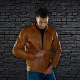 Campera Moto Brooklyn Riders Bloomington Corta Marron Bamp 