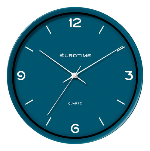 Reloj De Pared Eurotime Quartz Moderno De Diseño Azul