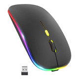 Mouse Inalambrico Rgb Recargable Dual Bluetooth Y Wireless