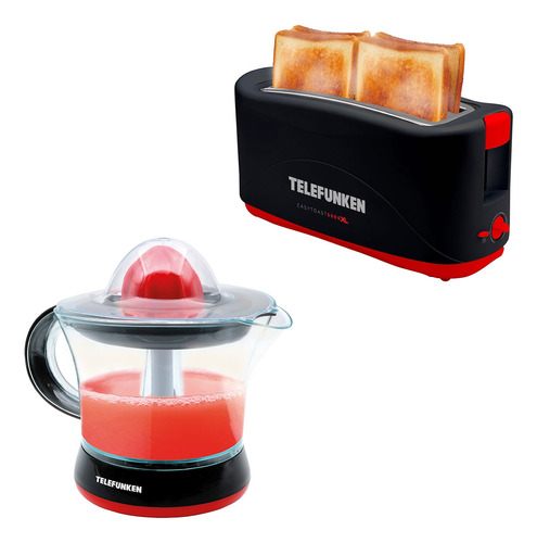 Kit X2 Telefunken Tostadora 5000 Xl + Exprimidor Juicer-1250