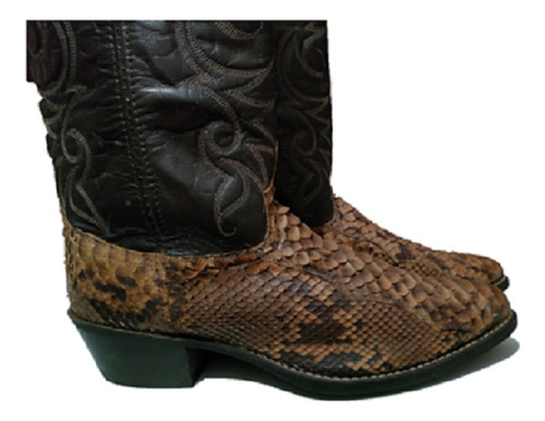 Botas Texanas Hombre  Reptil-cuero Con Puntera De Regalo 