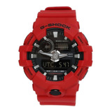 Reloj Casio G-shock Ga-700 Para Caballero Color De La Correa Rojo Color Del Bisel Rojo Color Del Fondo Negro