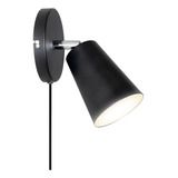 Lampara Velador Aplique Pared Dormitorio Moderno Luz Led E27 Color Negro
