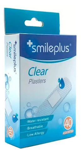 Parche Curita Smileplus Respirable Transparente Embalaje