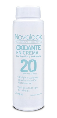 Oxidante En Crema Novalook Con Keratina 20 Volumenes 90 Ml