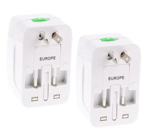 X2 Adaptador De Enchufe Americano Conector Universal Europeo