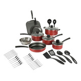 Batería Cocina Tramontina Primaware Rojo 42 Piezas Aluminio