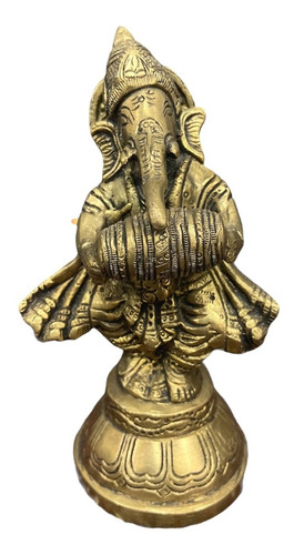 Ganesha Estátua Bronze ~15 Cm ~700 Gr Ga075043