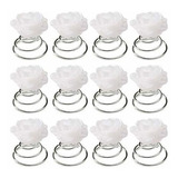 Lurrose 12pcs Glitter White Rose Espiral Horquillas Accesori