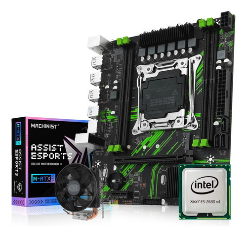 Kit Intel X99 Placa Mãe Machinist + Xeon E5 2680 V4 C/cooler