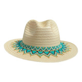 Sombrero Fedora Diseño Ala Plana Beige Original