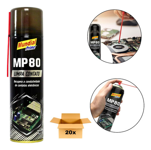 Kit 20 Limpa Contato Elétrico 300ml Mundial Prime Mp80