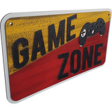 Placa Quadro Decorrativo Game Zone Gamer Mdf Camadas 59cm