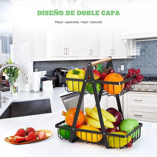 Organizador De Mesa Para Frutas Cocina Hogar  2 Niveles