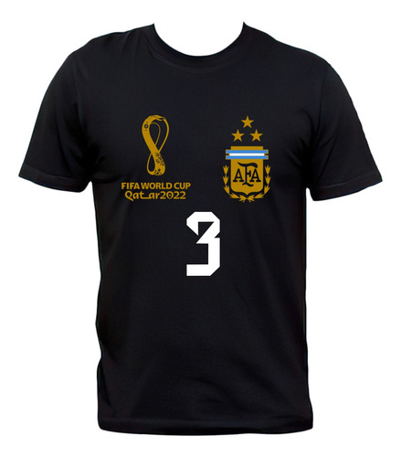 Remera Negra Camiseta Nicolás Tagliafico Selección Argentina