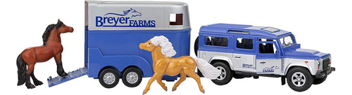 Breyer Horses Farms Land Rover And Tag-a-long Trailer And Ho