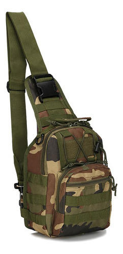 Bolsa Militar Transversal Bag Shoulder Tático Pochete Peito Cor Camuflado Verde