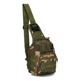 Bolsa Militar Transversal Bag Shoulder Tático Pochete Peito Cor Camuflado Verde