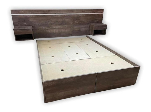 Cama Box Cajones+respaldo C/mesas Flotantes(p/1,60 X 1,90/2)