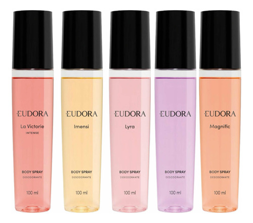 Combo Body Spray Eudora Completo 5un. Fragrâncias Especiais