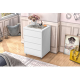 Mesa Decor Moderno Mdf 4gavetas Branco Corrediça Telescopica