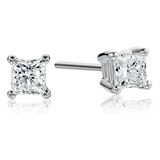 Pendientes De Diamante Certificados Platinum Princess-cut (g