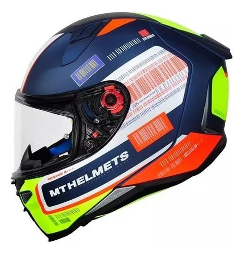 Casco Moto Mt Revenge 2 Rs A0 Azul Brillo Integral Vxv