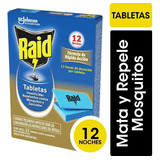Raid Tabletas Repelente Anti Mosquitos 12 Unidades - 3 Cajas