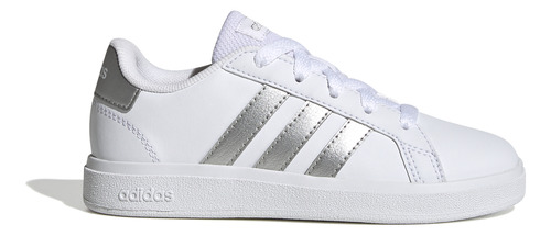 Tenis adidas Grand Court 2.0 Blanco Con Plateado Para Niña