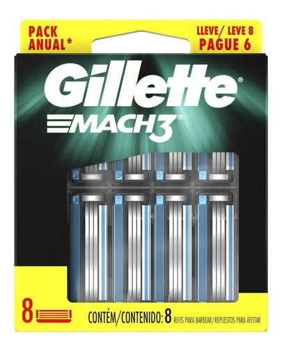 Carga Gillette Mach3 Leve 8 Pague 6