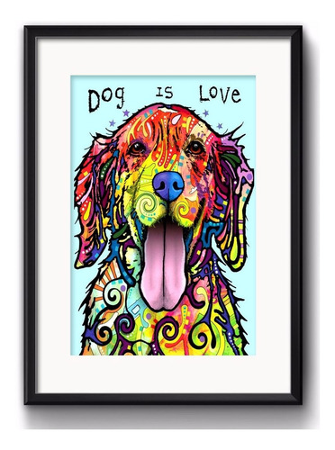 Quadro Golden Retriever Pop Art Cachorro Pet Rrs1 Paspatur