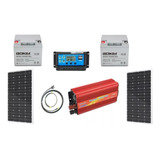 Kit Solar. 2paneles 100w/ Inversor 1000w / 2baterías 40ah.