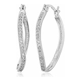 Vir Joyas 1-4 Cttw Pendientes Del Aro De Diamante.925 1 PuLG