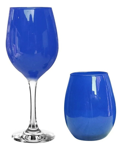 6 Copas Vino Tallo Transparente 6 Vasos Gourmet Color Pleno