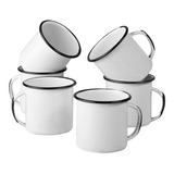 Juego De Taza Café De Peltre, 6 Piezas Blanco