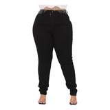 Calças Jeans Femininas Plus Size Cintura Alta Com Lycra 