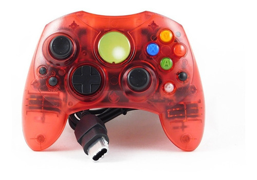 Control Para Xbox Clásico Alámbrico Genérico Cristal Rojo
