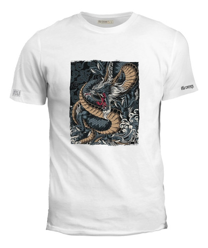 Camiseta Estampada Furia Dragón Póster Hombre Inp Ink