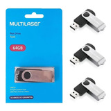 Kit 10 Pendrives 64gb Multilaser Usb 2.0 Atacado Revenda